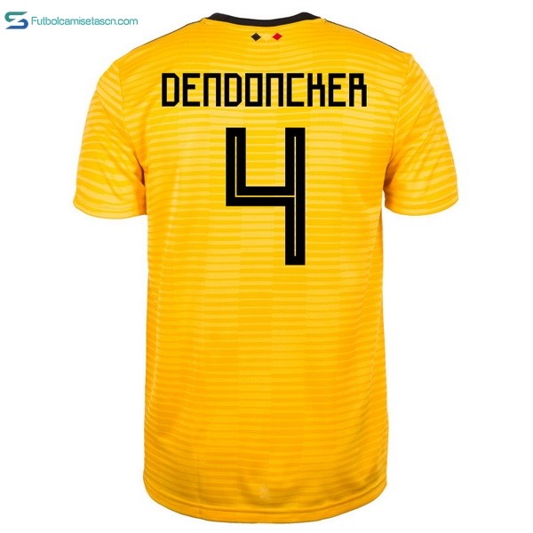 Camiseta Belgica 2ª Dendoncker 2018 Amarillo